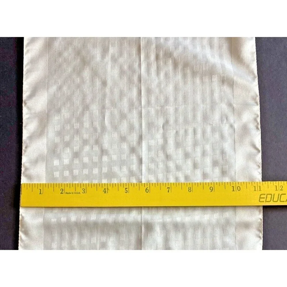 Women’s Scarf Cream Geometric Border Long Rectangle Lightweight Casual Vintage - Picture 6 of 16